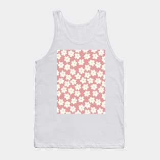 groovy retro y2k 2000s big flower power 1960s 60s 70s danish aesthetics coconut girl ditsy daisies peach pastel pink Tank Top